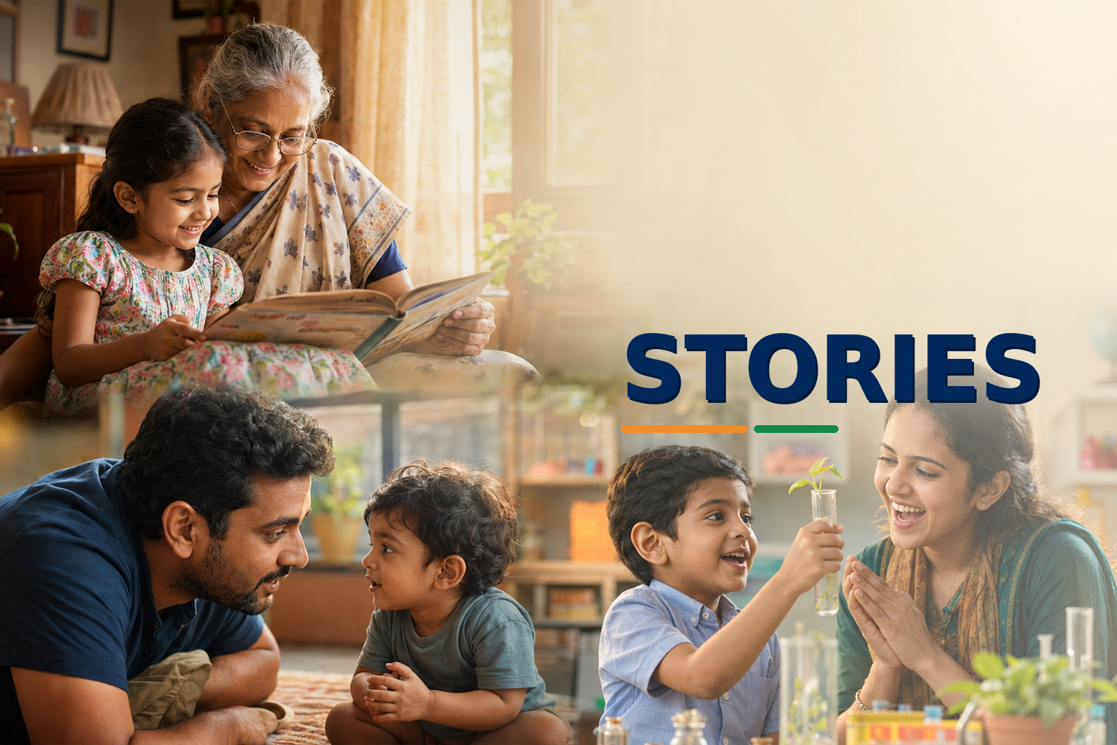 Stories infographic celebrating the people, ideas, research, and actions transforming the first 2,000 days of children's lives.